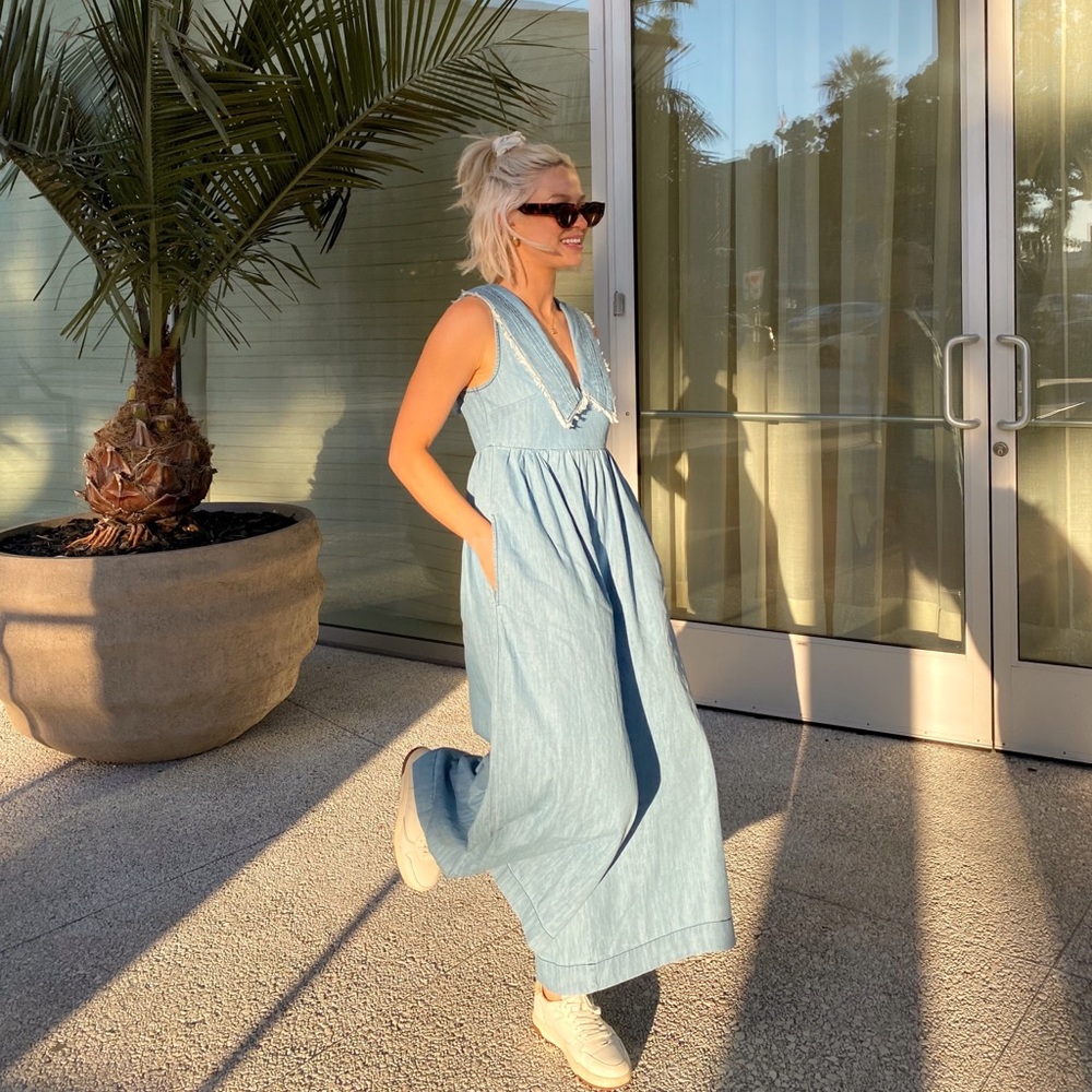 Free People Big Love Wide Leg Collared Jumpsuit